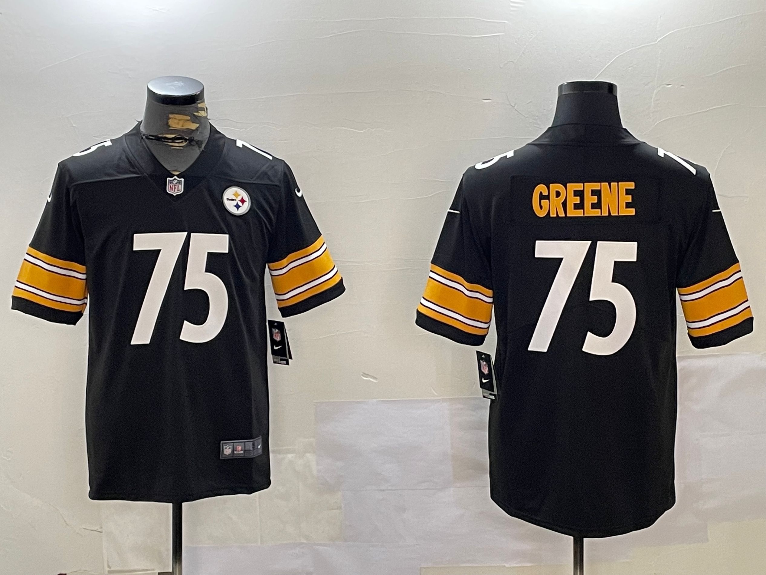 Men Pittsburgh Steelers #75 Greene Black 2024 Nike Limited NFL Jersey style 4->pittsburgh steelers->NFL Jersey